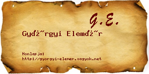 Györgyi Elemér névjegykártya