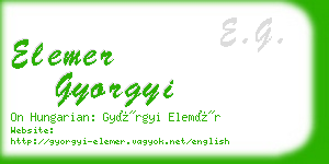 elemer gyorgyi business card